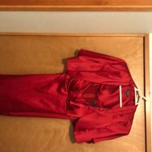 Dress Barn  Red cocktail dress bolero jacket